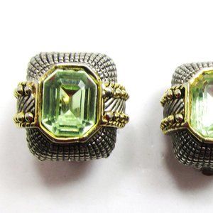 Jewelry, Vintage 1970s Citrine Rhinestone Clip-On Earrings